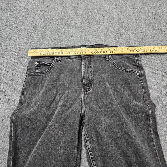 Lee Riders Jeans Size 14 Black Denim Charcoal Wash Relaxed Straight Leg Midrise - Picture 6 of 8